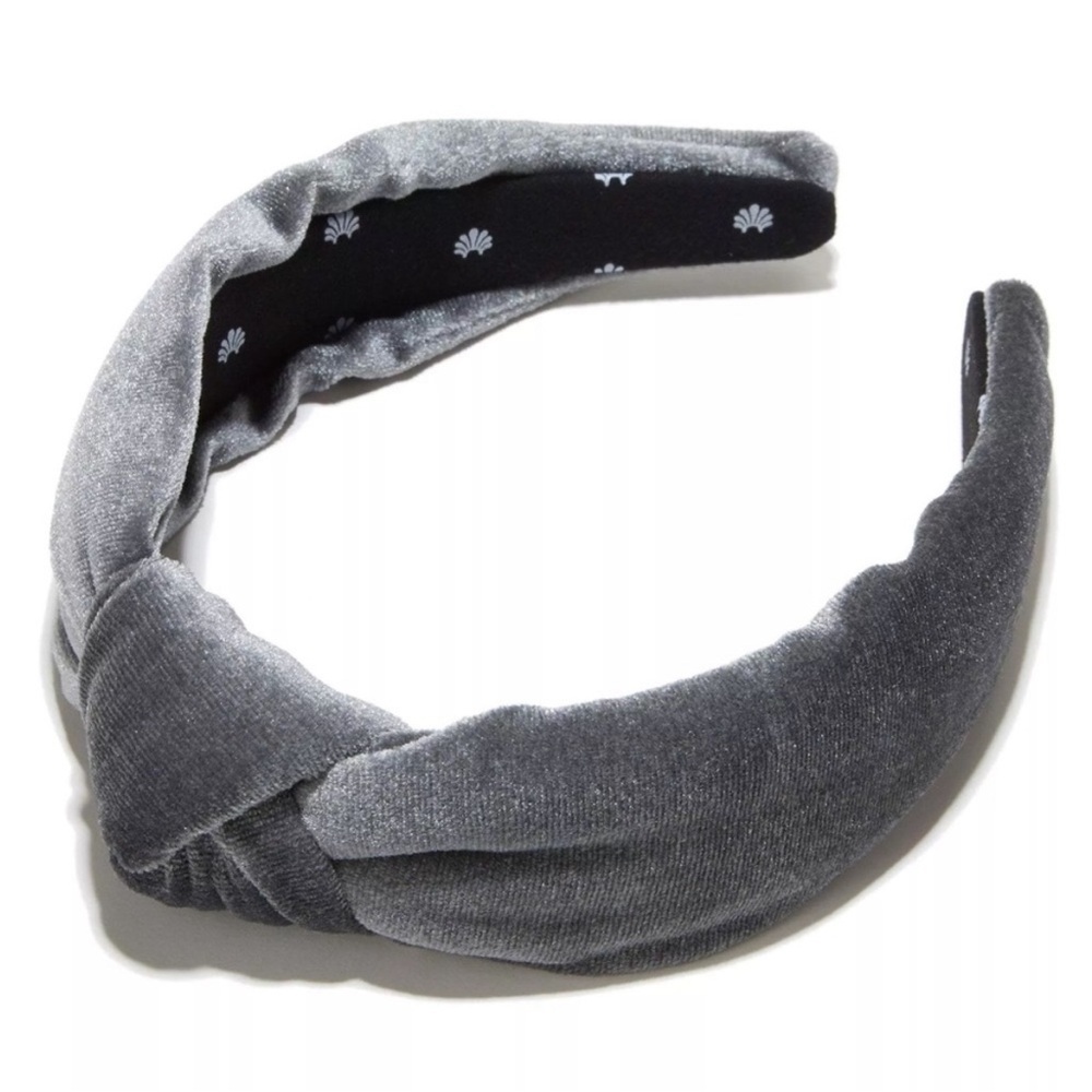 Lele Sadoughi - Gray Velvet Knotted Headband